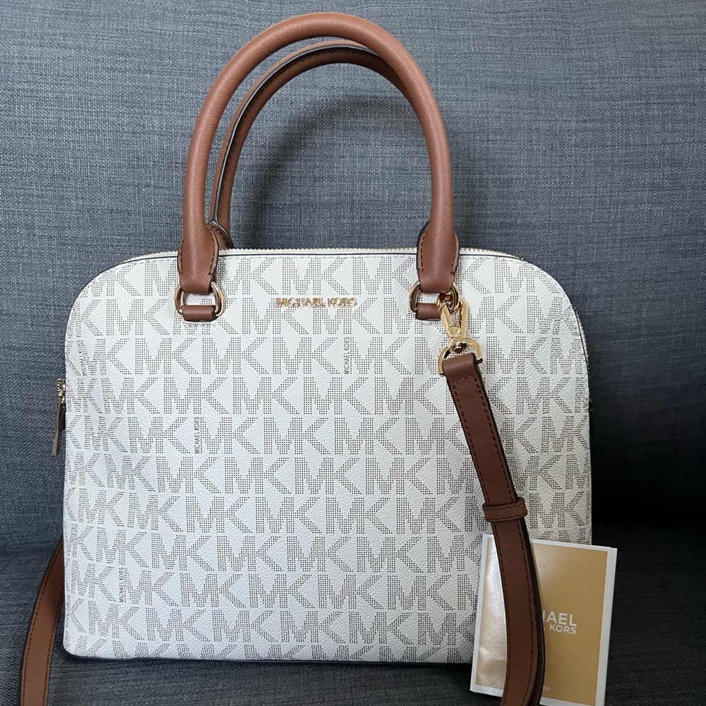 NWT MICHAEL KORS CINDY LARGE DOME SATCHEL HANDBAG